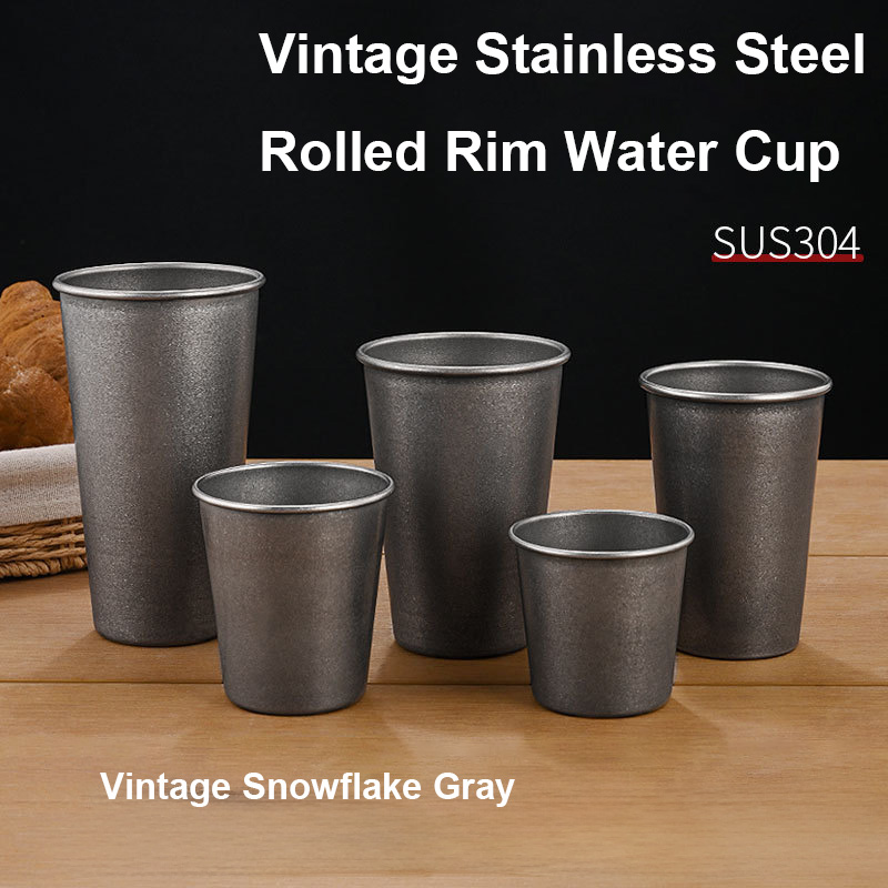 Mug Tea Coffee - Retro Silver Stainless Steel Drinking Cups