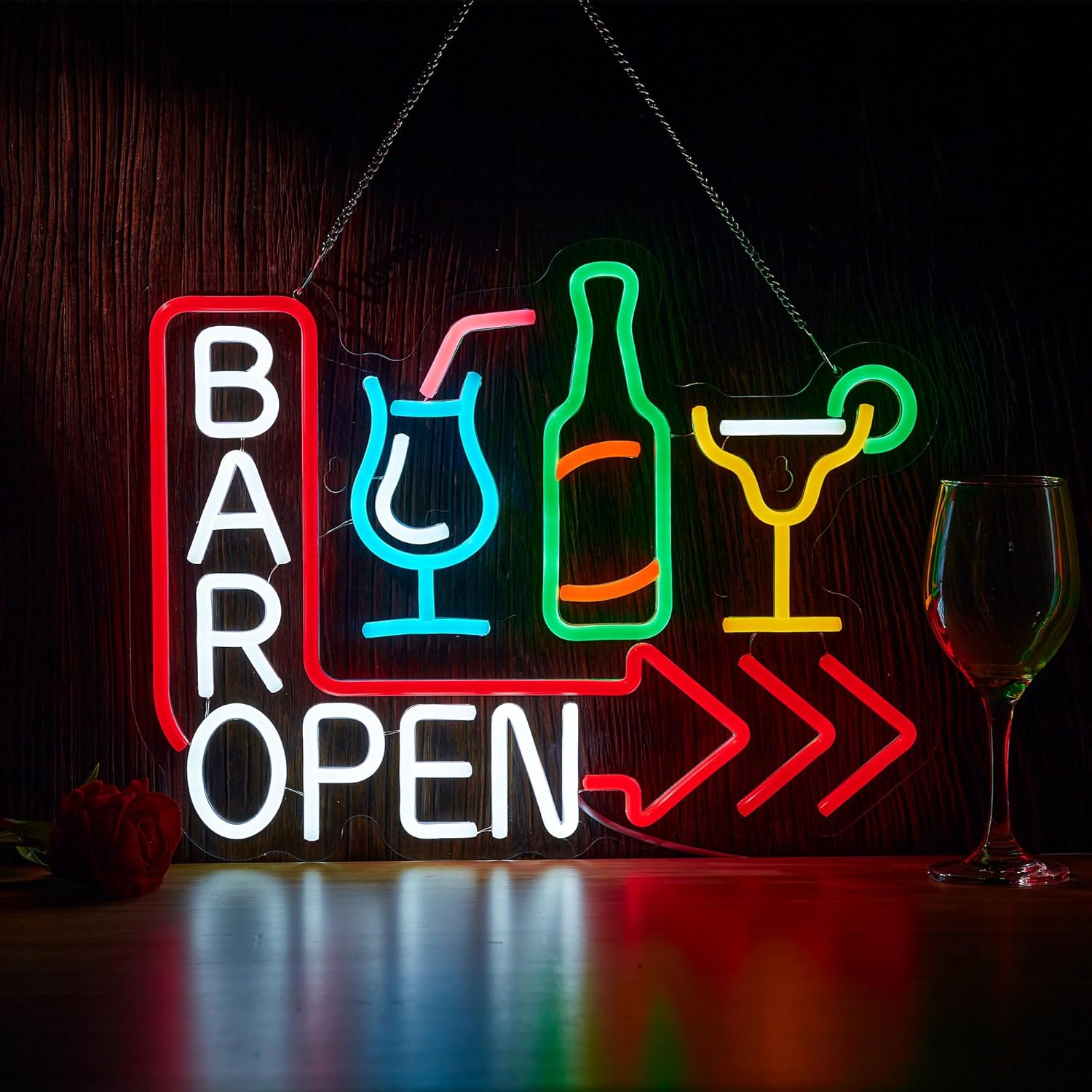 Coffee Tea Neon Sign - Bar Open Neon Sign for Dimmable