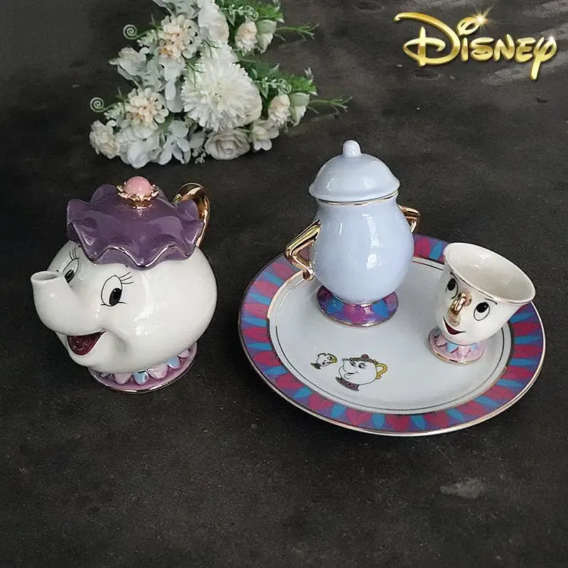 Tea Coffee Pot Set - Hot Teapot Cartoon Beauty And The