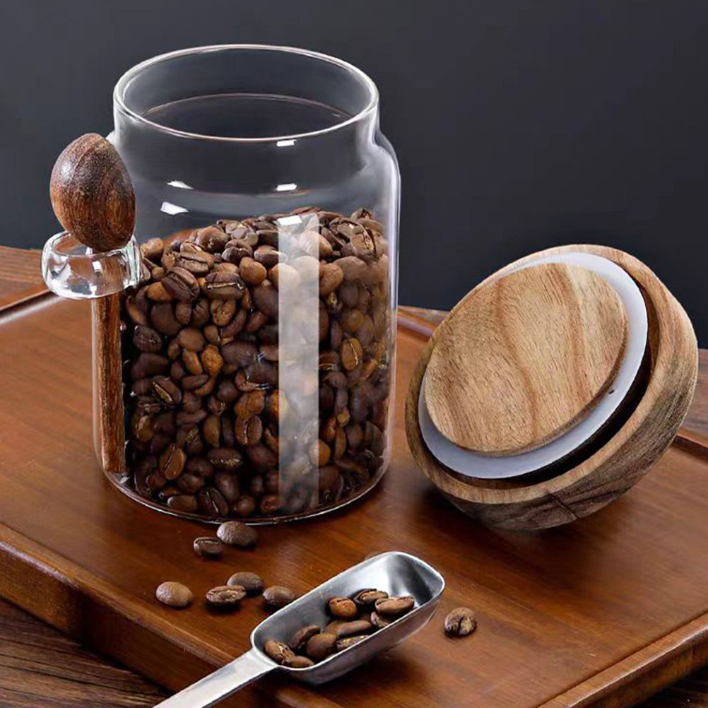 Coffee And Tea Glass - Glass Coffee Bean Storage Jar Airtight