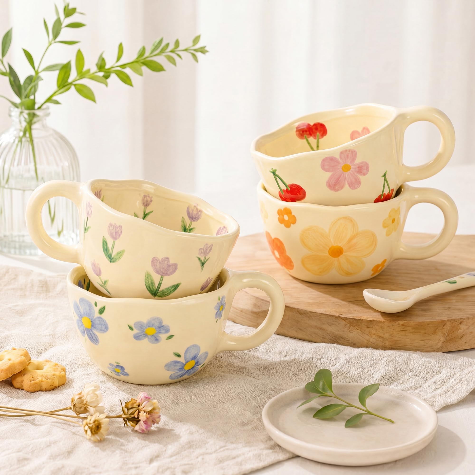 4 Pack Cute Hand Painted Flora - огляд і ціна Coffee X Tea