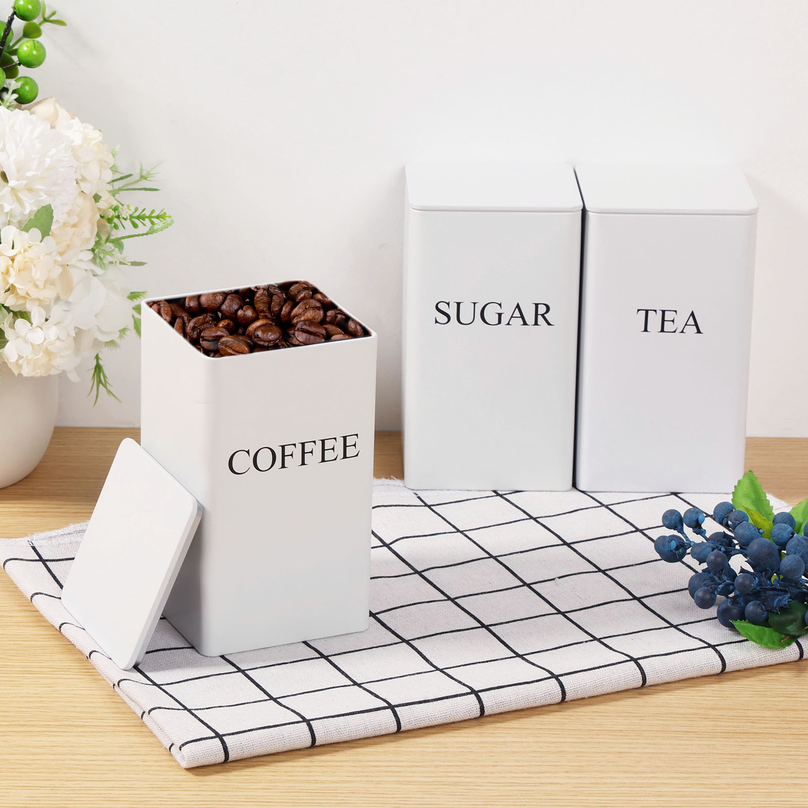3Pcs Coffee Bean Storage Canis - огляд і ціна Coffee Tea Sugar Container Set