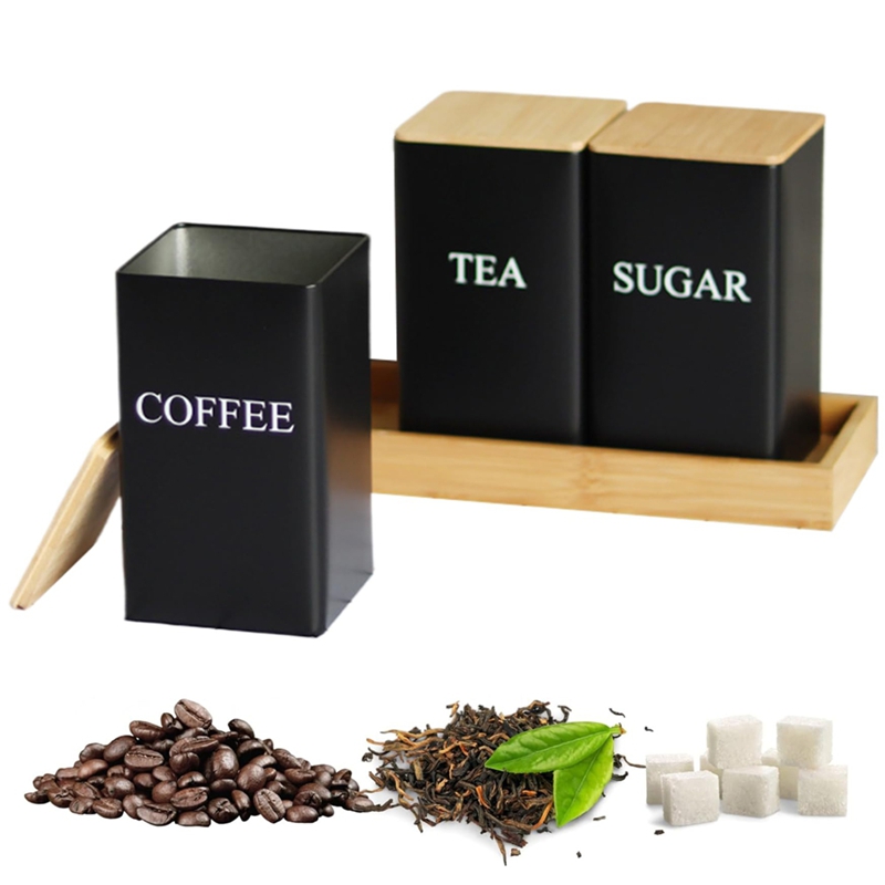 3PCS Set Tea Coffee Sugar Cani - огляд і ціна Coffee Tea Sugar Container Set