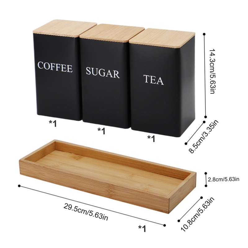 3PCS Set Tea Coffee Sugar Cani - огляд і ціна Coffee Tea Sugar Container Set