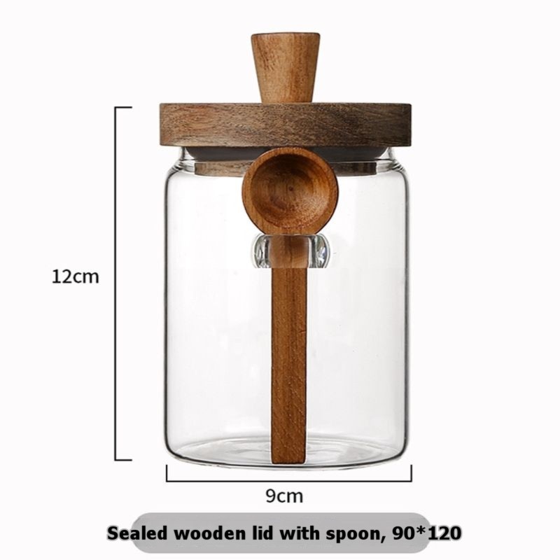 ABJI-Glass Jar With Wooden Lid - огляд і ціна Coffee Tea Sugar Container Set