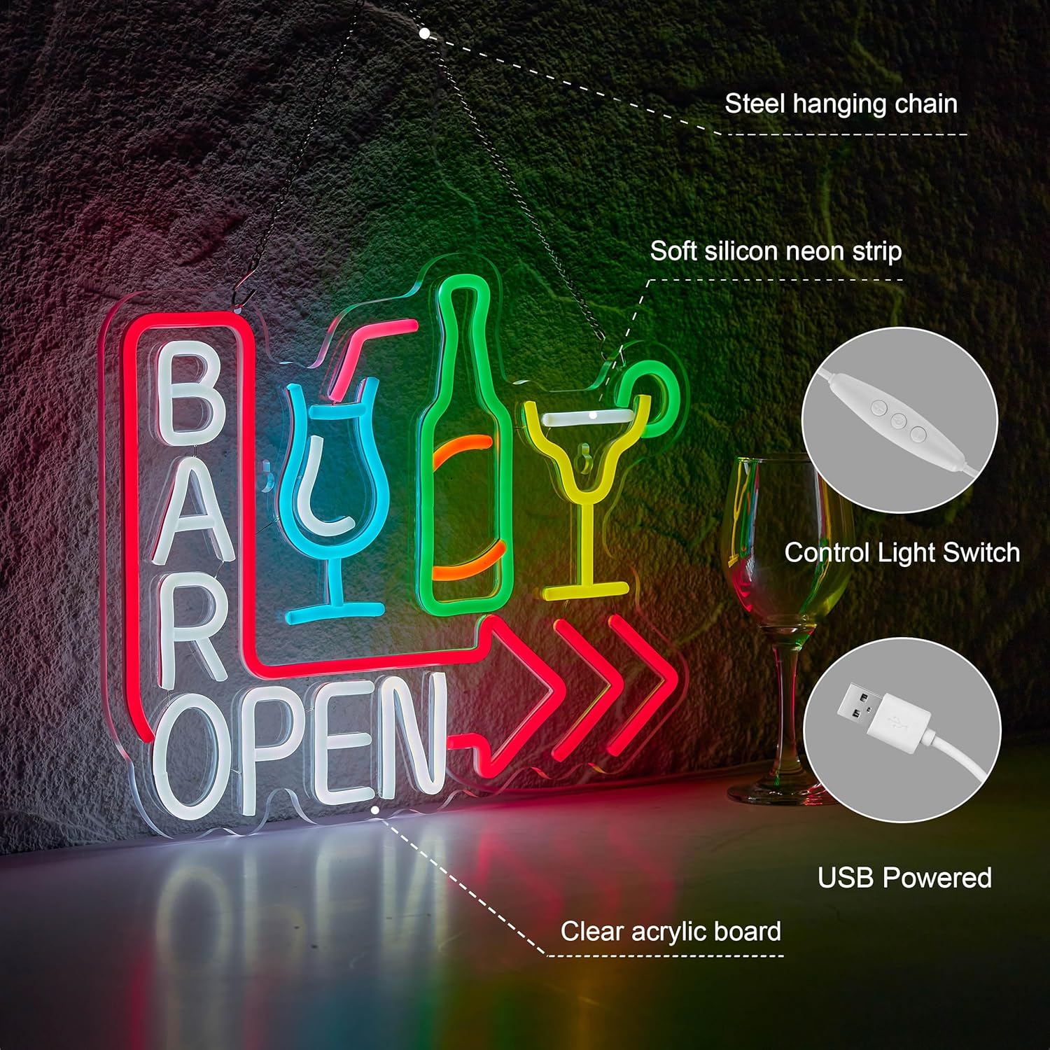 Bar Open Neon Sign for Dimmabl - огляд і ціна Coffee Tea Neon Sign