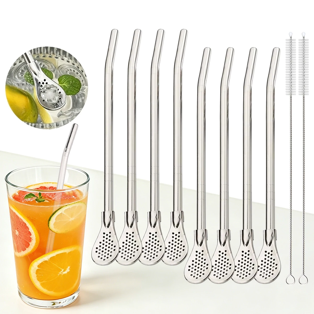 8pcs Filter Tea Straw Spoon Se - огляд і ціна Coffee Tea Spoon