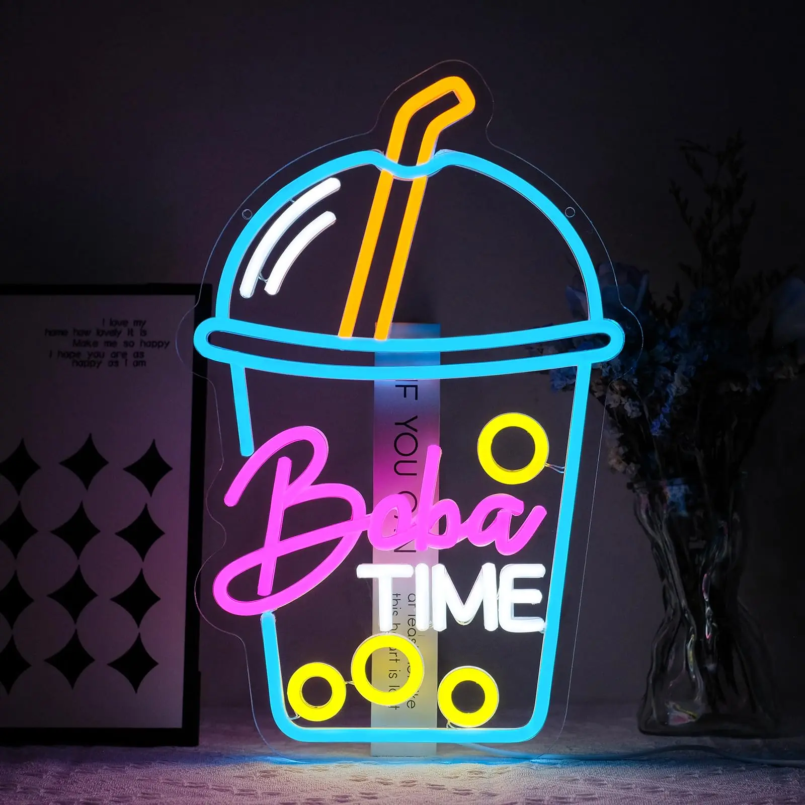 Boba Time Neon Sign for Wall D - огляд і ціна Coffee Tea Neon Sign