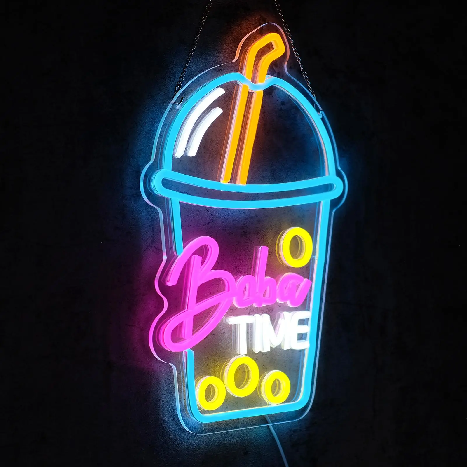 Boba Time Neon Sign for Wall D - огляд і ціна Coffee Tea Neon Sign
