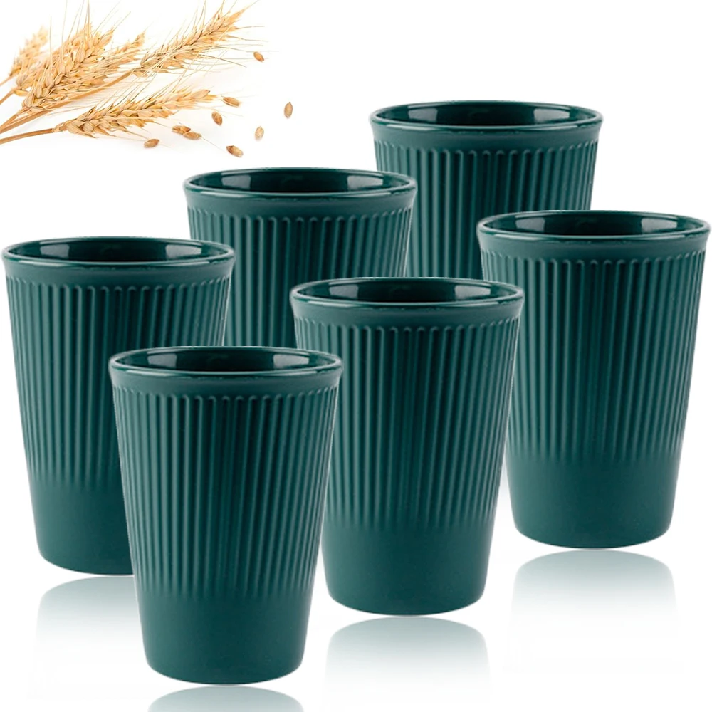 6Pcs Green Washable Wheat Stra - огляд і ціна Coffee Tea Green