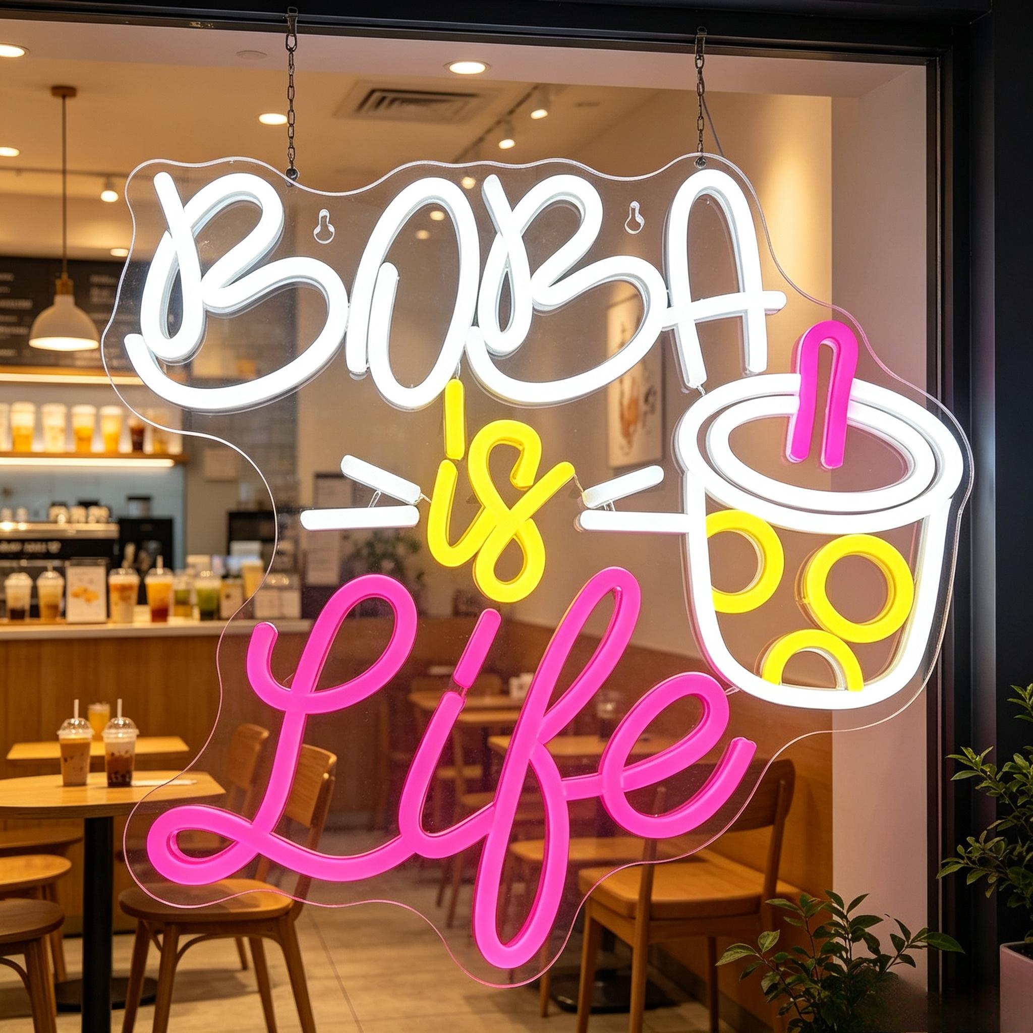 Bubble Tea Neon Sign Dimmable  - огляд і ціна Coffee Tea Neon Sign