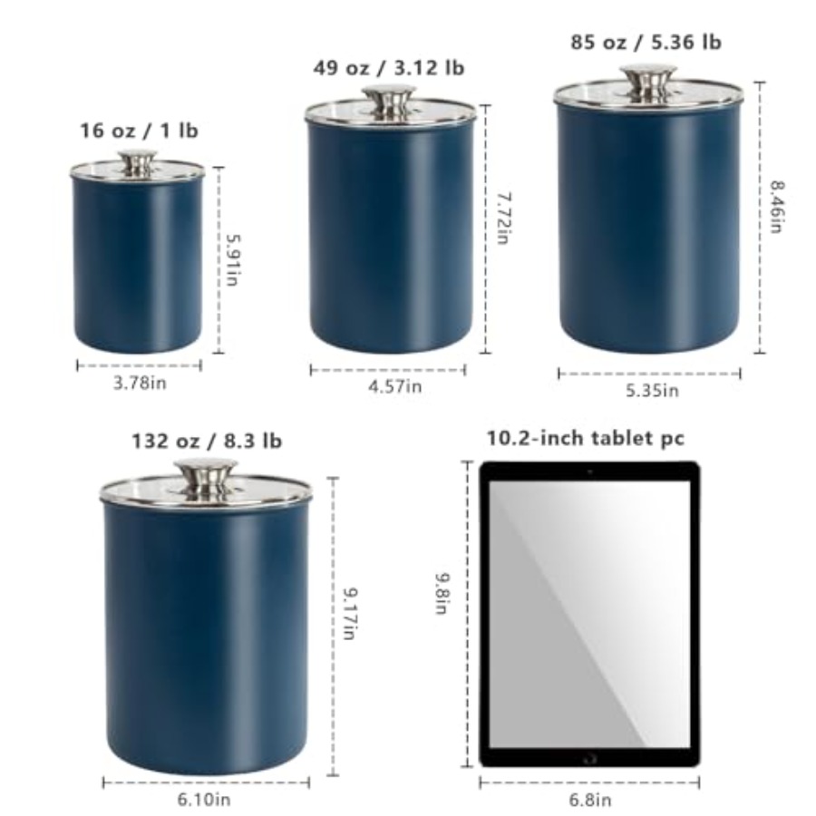 Stainless Steel Food Canister  - огляд і ціна Coffee Tea Sugar Container Set