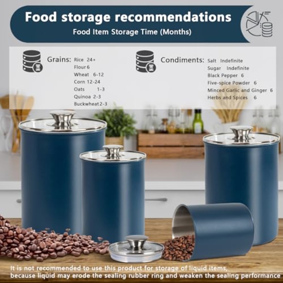 Stainless Steel Food Canister  - огляд і ціна Coffee Tea Sugar Container Set