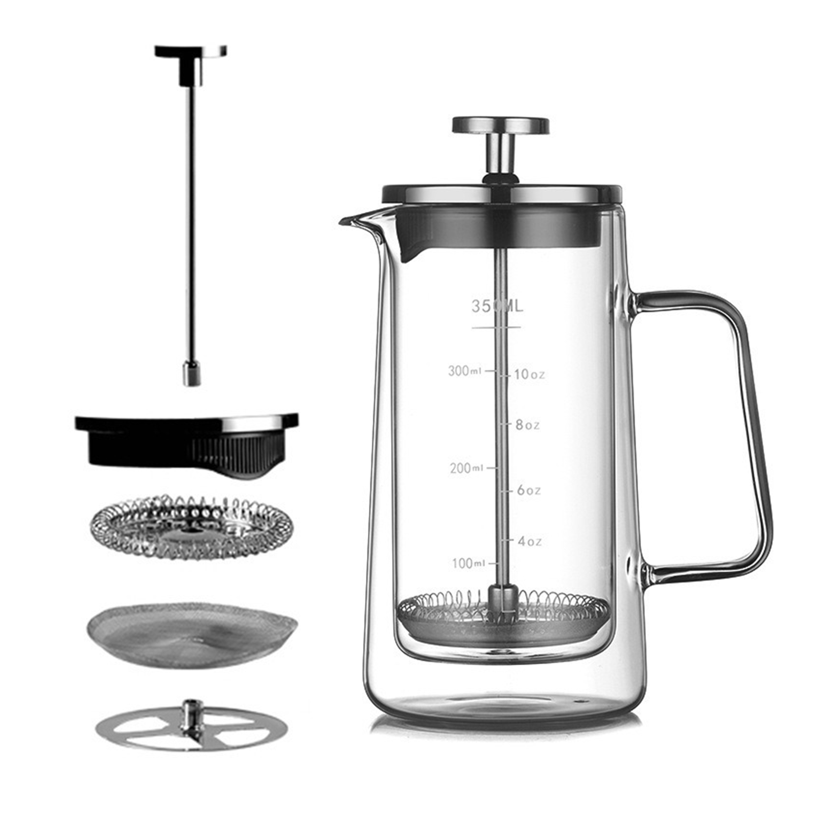 Double Layers French Press Pot - огляд і ціна Coffee And Tea Glass