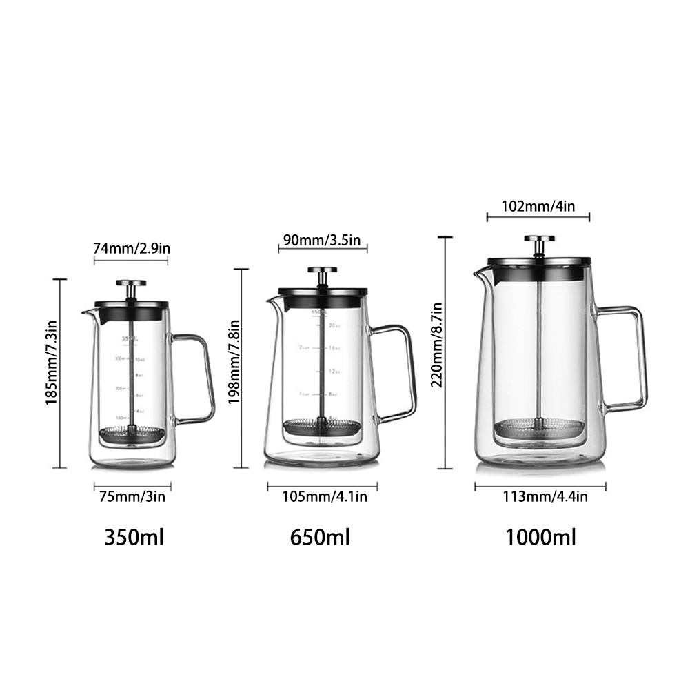 Double Layers French Press Pot - огляд і ціна Coffee And Tea Glass