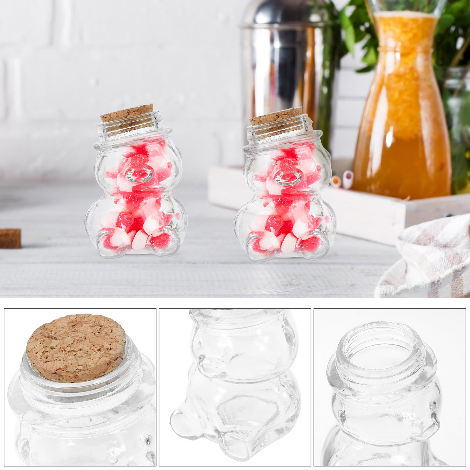 4Pcs Glass Candy Jar Set Trans - огляд і ціна Coffee And Tea Glass