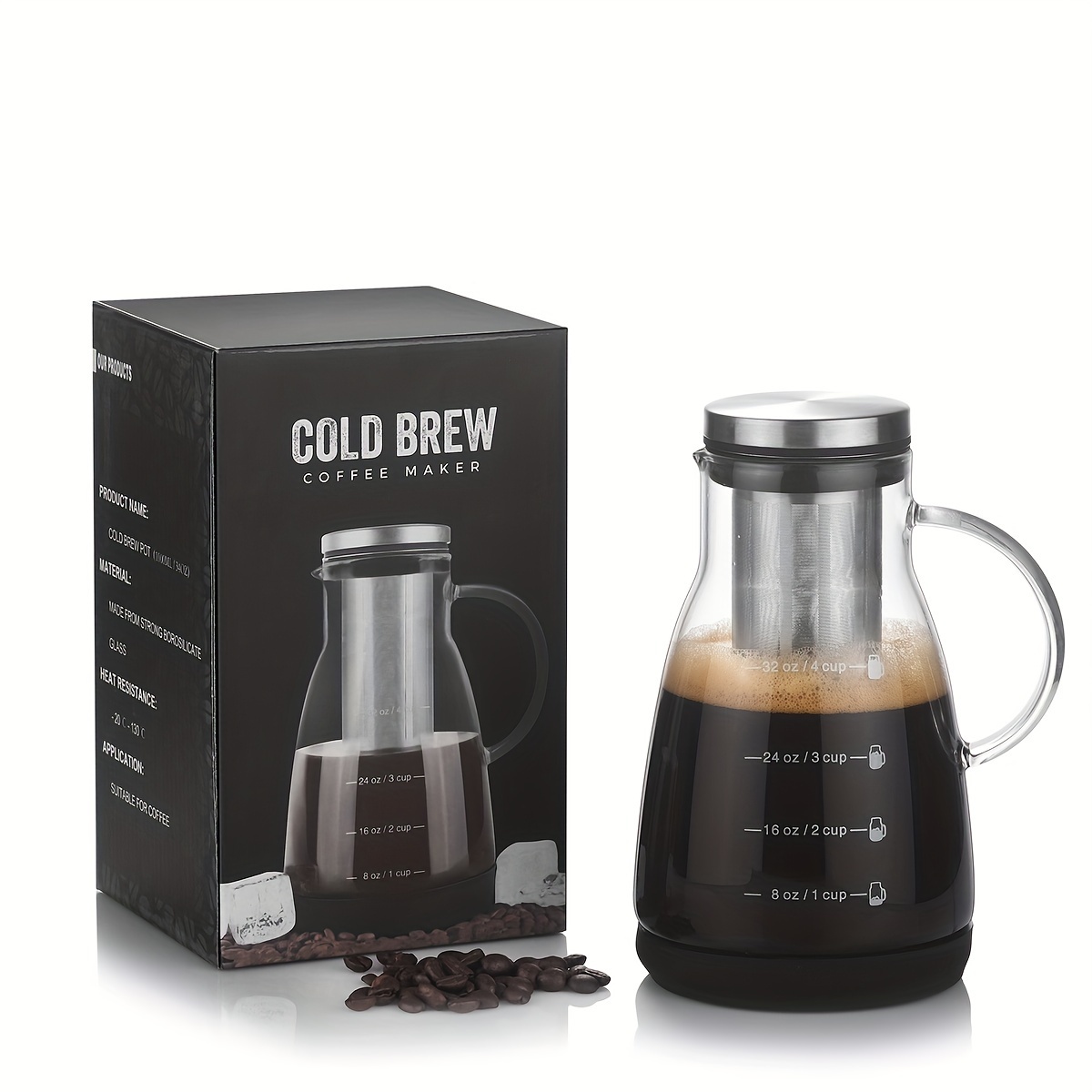 24oz Classic Glass Cold Brew C - огляд і ціна Coffee Tea Brew