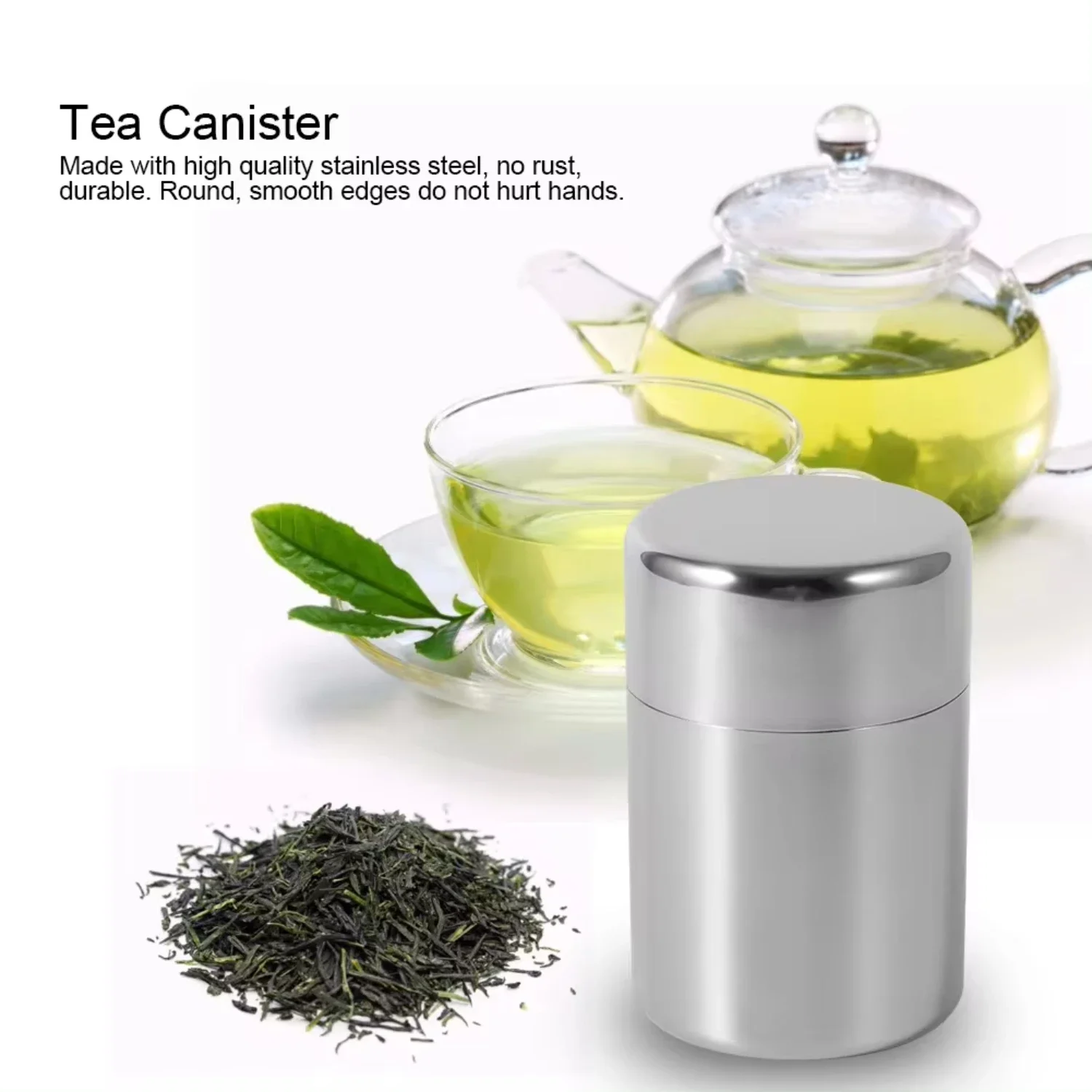 Stainless Steel Tea Leaf Tins  - огляд і ціна Coffee Tea Sugar Container Set