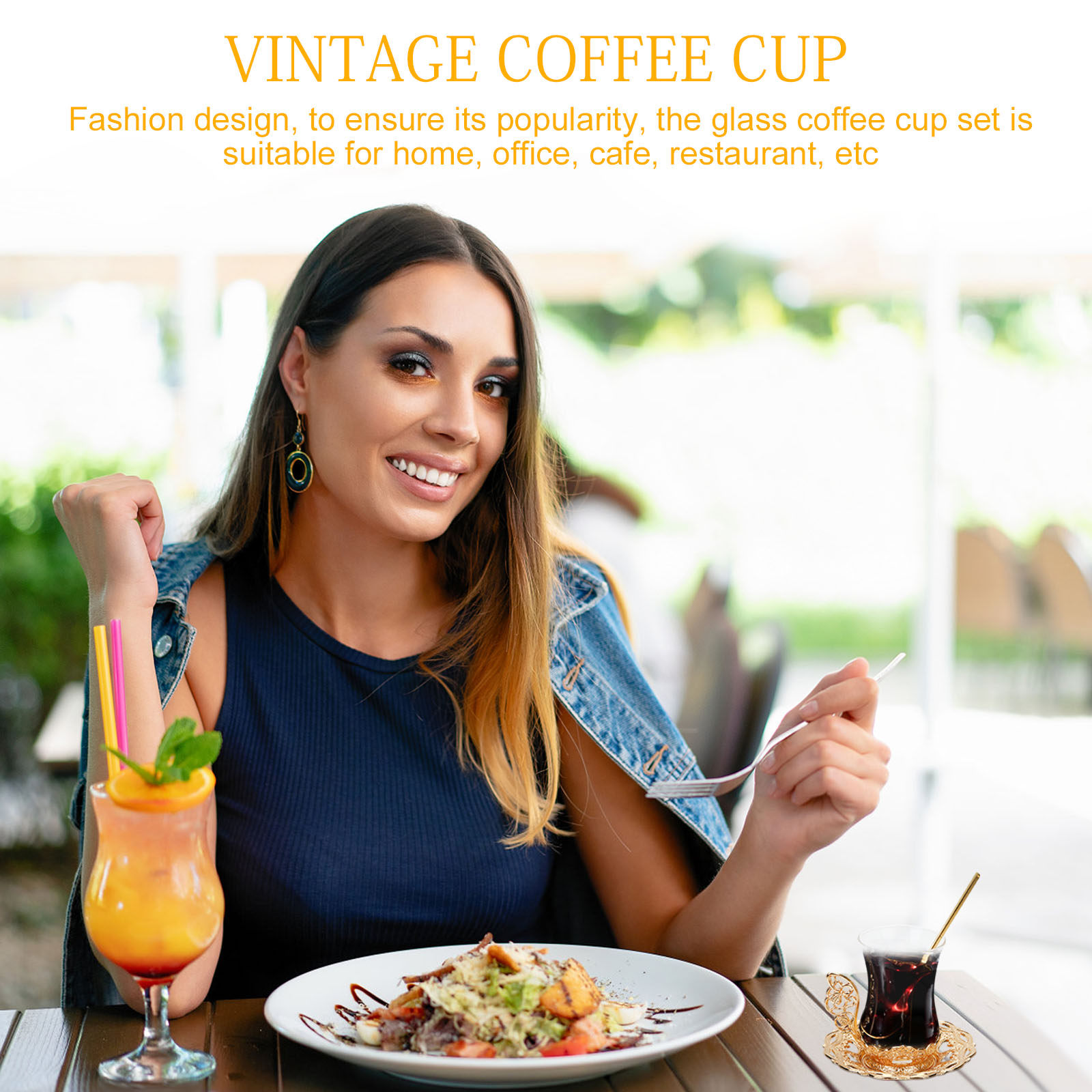 1Set Glass Coffee Cup Set Prem - огляд і ціна Coffee Tea Spoon
